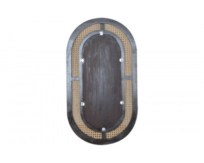 Artisan - Carbon Mirror in Black, Rattan