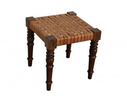 Artisan - Woven Leather Footstool