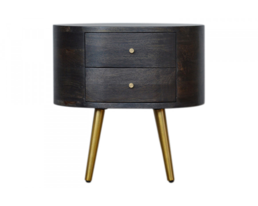 Artisan - Bedside with Brass Legs in Ash Black