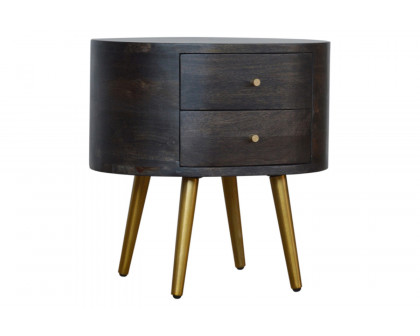 Artisan - Bedside with Brass Legs in Ash Black