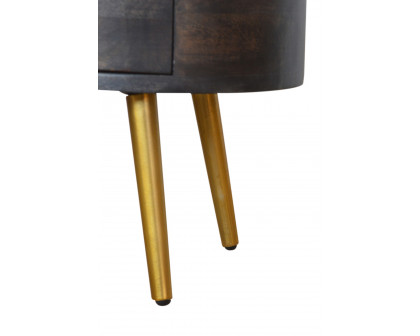 Artisan - Bedside with Brass Legs in Ash Black