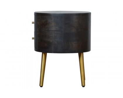 Artisan - Bedside with Brass Legs in Ash Black