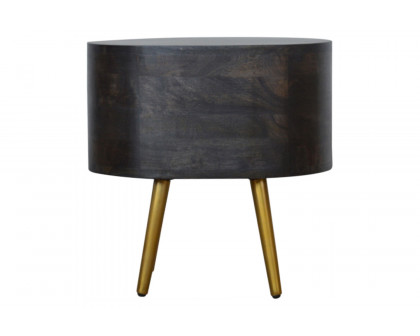 Artisan - Bedside with Brass Legs in Ash Black