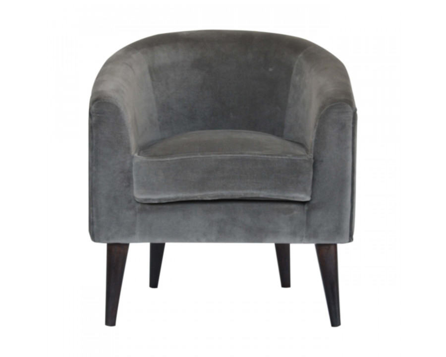 Artisan - Nordic Style Armchair in Gray, Velvet