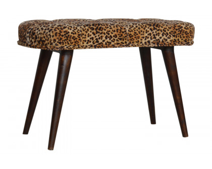 Artisan Deep Button Bench - Leopard, Velvet