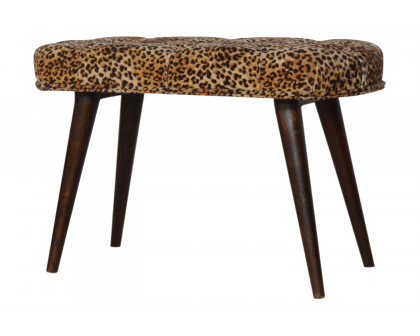 Artisan Deep Button Bench - Leopard, Velvet