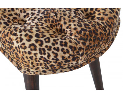 Artisan Deep Button Bench - Leopard, Velvet