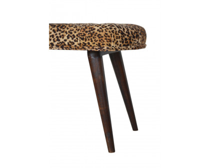 Artisan Deep Button Bench - Leopard, Velvet