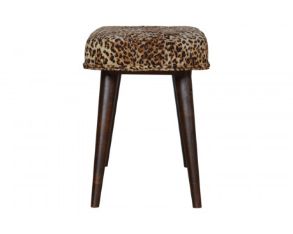 Artisan Deep Button Bench - Leopard, Velvet