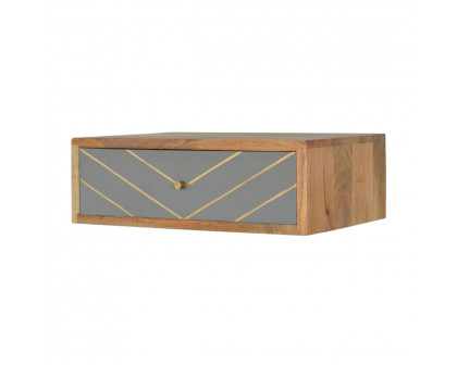 Artisan Floating Inlay Cement Nightstand - Brass