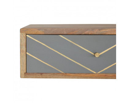 Artisan Floating Inlay Cement Nightstand - Brass