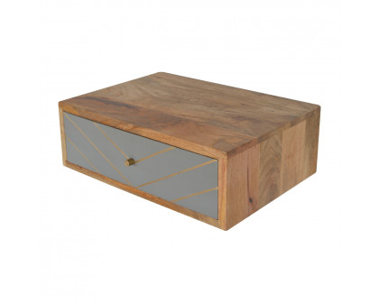 Artisan Floating Inlay Cement Nightstand - Brass