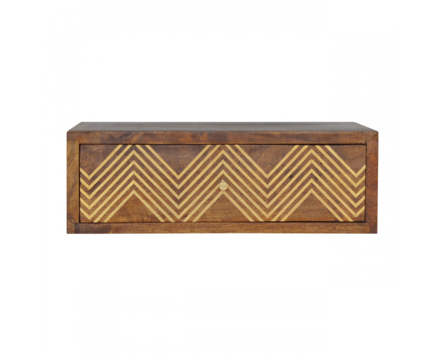 Artisan - Wall Mounted Chevron Nightstand in Chestnut