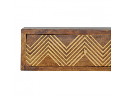 Artisan - Wall Mounted Chevron Nightstand in Chestnut