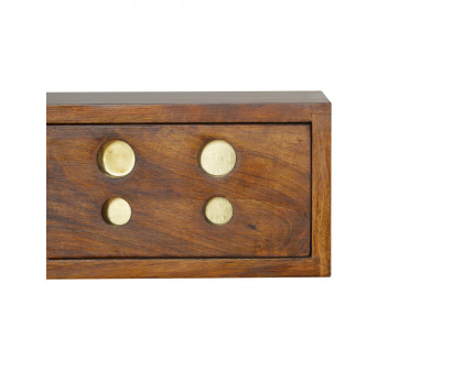 Artisan Floating Cut-Out Nightstand - Chestnut, Brass