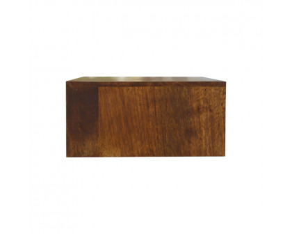 Artisan Floating Cut-Out Nightstand - Chestnut, Brass