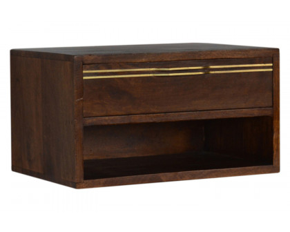 Artisan - Wall Mounted Brass Handle Bedside in Chestnut