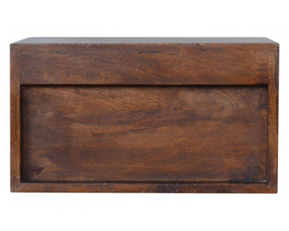 Artisan - Wall Mounted Brass Handle Bedside in Chestnut