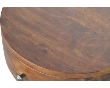 Artisan Nordic Circular Shaped Bedside - Chestnut