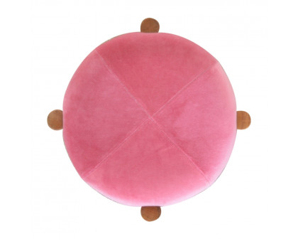 Artisan - Cone Footstool in Pink, Velvet