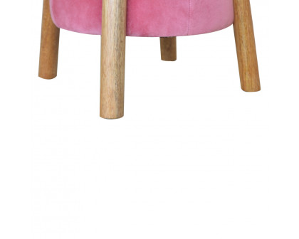 Artisan - Cone Footstool in Pink, Velvet