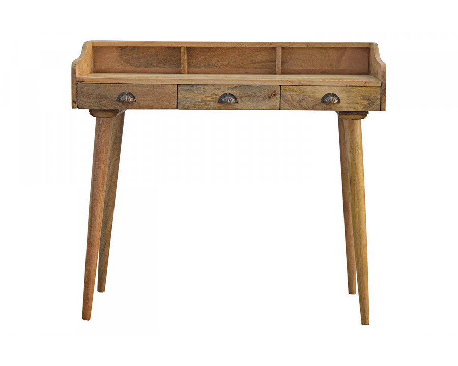 Artisan Nordic Style Gallery Back Writing Desk - Natural Oak-ish