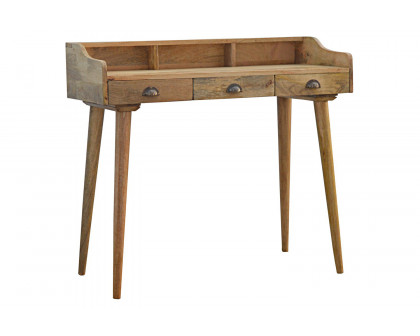 Artisan Nordic Style Gallery Back Writing Desk - Natural Oak-ish