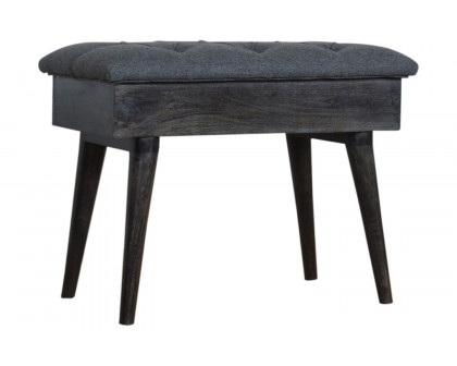 Artisan Black Tweed Storage Bench