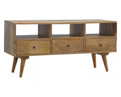 Artisan Nordic Style TV Unit with 3 Drawers - Oak-ish