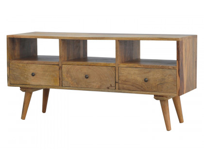 Artisan Nordic Style TV Unit with 3 Drawers - Oak-ish