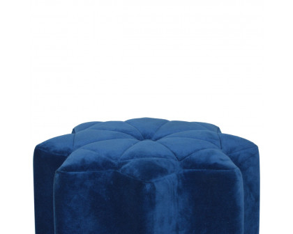 Artisan - Star Footstool in Blue, Velvet