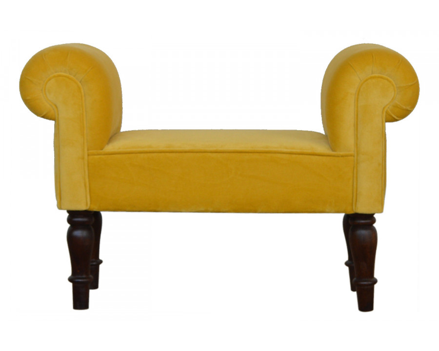 Artisan - Bedroom Mini Bench in Mustard, Velvet