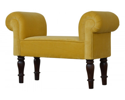 Artisan - Bedroom Mini Bench in Mustard, Velvet