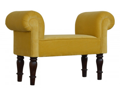 Artisan - Bedroom Mini Bench in Mustard, Velvet