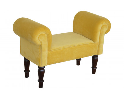 Artisan - Bedroom Mini Bench in Mustard, Velvet