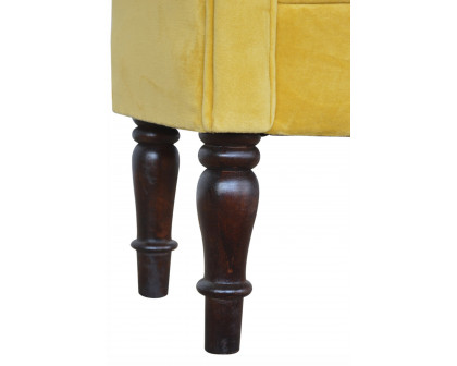 Artisan - Bedroom Mini Bench in Mustard, Velvet