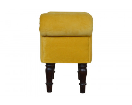 Artisan - Bedroom Mini Bench in Mustard, Velvet