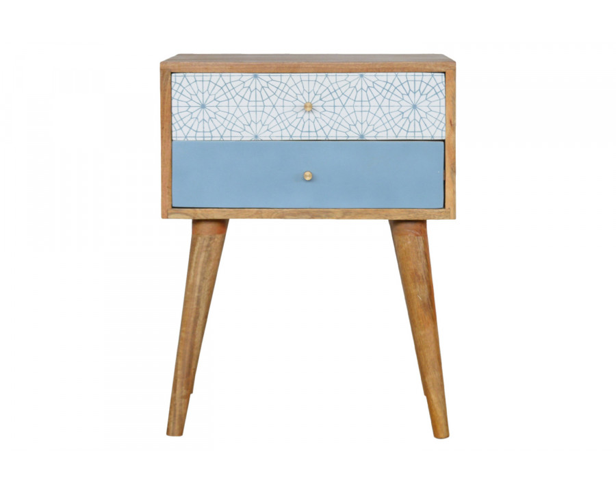 Artisan Patterned Bedside - Blue