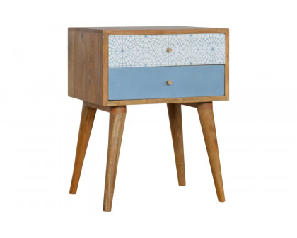 Artisan Patterned Bedside - Blue