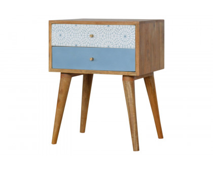 Artisan Patterned Bedside - Blue