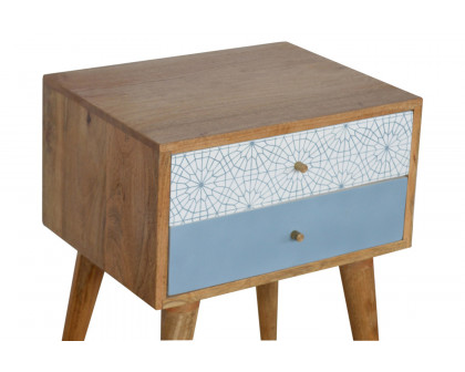 Artisan Patterned Bedside - Blue