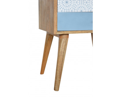 Artisan Patterned Bedside - Blue