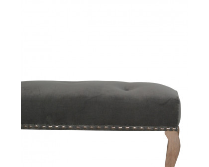 Artisan French Style Bench - Gray, Velvet