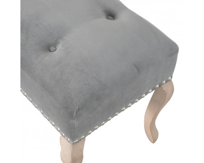 Artisan French Style Bench - Gray, Velvet