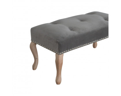 Artisan French Style Bench - Gray, Velvet