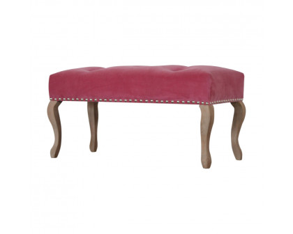 Artisan French Style Bench - Pink, Velvet