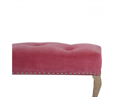 Artisan French Style Bench - Pink, Velvet