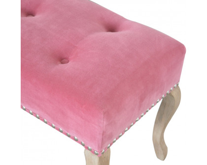 Artisan French Style Bench - Pink, Velvet