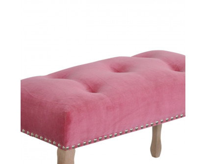 Artisan French Style Bench - Pink, Velvet