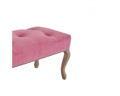 Artisan French Style Bench - Pink, Velvet